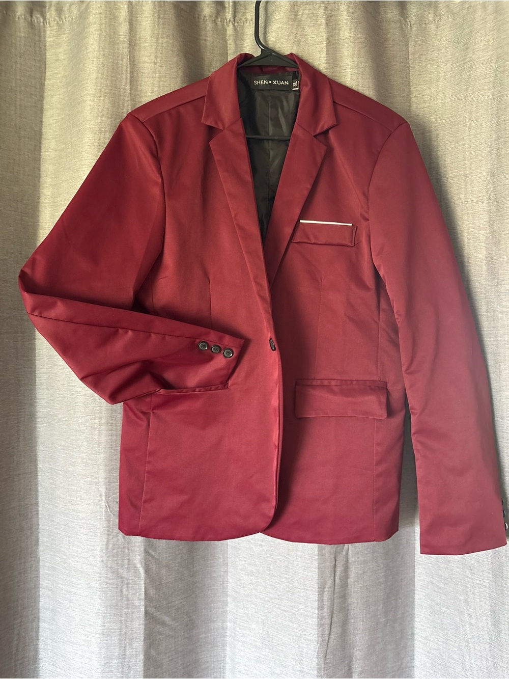 Men's Maroon Blazer - Modern Single-Breast Jacket SHEIN men’s XL (see details)